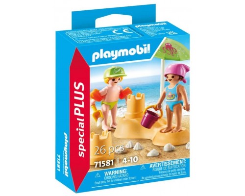 Playmobil niños con castillo arena