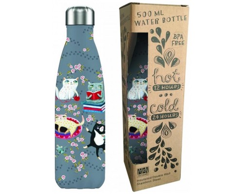 Botella isotermica enesco black crazy cats
