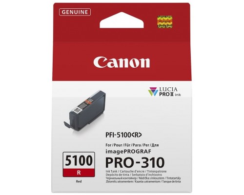 Cartucho tinta canon pfi - 5100 rojo