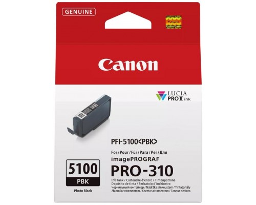 Cartucho tinta canon pfi - 5100pbk negro photo