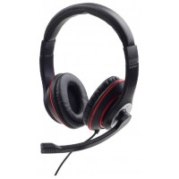 Gembird MHS-03-BKRD auricular y casco Auriculares AlÃ¡mbrico Diadema Juego Negro, Rojo