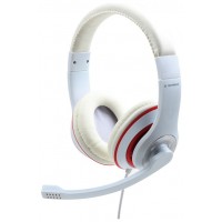Gembird MHS-03-WTRD auricular y casco Auriculares AlÃ¡mbrico Diadema Llamadas/MÃºsica Rojo, Blanco