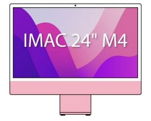 Apple iMac Apple M M4 59,7 cm (23.5") 4480 x 2520 Pixeles PC todo en uno 16 GB 256 GB SSD macOS Sequoia Wi-Fi 6E (802.11ax) Rosa