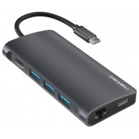 ADAPTADOR NATEC FOWLER 2 USB-C-A 3XUSB 3.0,HDMI 4K,RJ45,SD,MSD