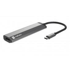 NATEC Fowler Slim AlÃ¡mbrico USB 3.2 Gen 1 (3.1 Gen 1) Type-C Negro, Cromo