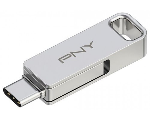 PNY DUO LINK unidad flash USB 64 GB USB Type-A / USB Type-C 3.2 Gen 1 (3.1 Gen 1) Acero inoxidable