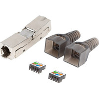 Lanberg PL2SA-6000TL conector RJ-45 Plata, Transparente