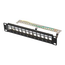 Lanberg patch panel blank 12 port 1U 10 ftp for keystone modules black v2