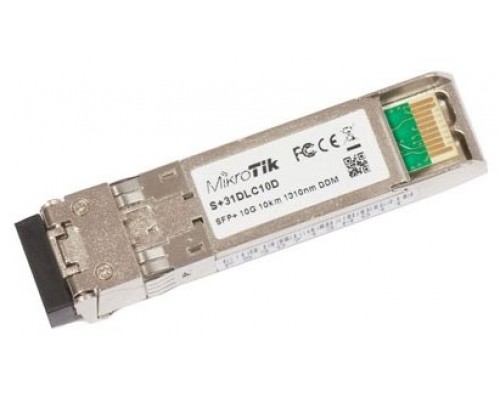 Mikrotik S+31DLC10D Módulo Fibra SFP+ MonoMod 10Km Mikrotik S+31DLC10D Módulo Fibra SFP+ MonoMod 10Km