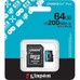 Kingston Technology Tarjeta microSDXC Canvas Go Plus Gen4 de 64 GB, 200 MB/s, A2 U3 V30 y adaptador