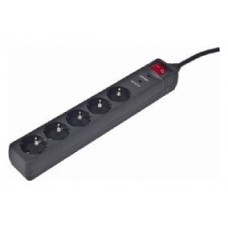 Gembird SPG5-C-5 base mÃºltiple 1,5 m 5 salidas AC Negro