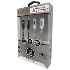 SUBBLIM PACK 2 CABLES USB TIPO USB-C A USB-C 1 M BLACK/SILVER cable USB