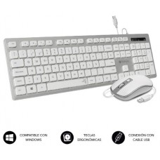 SUBBLIM SUBKBC-CEKE60 teclado RatÃ³n incluido Universal QWERTY EspaÃ±ol Plata, Blanco