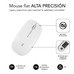SUBBLIM Rat&Atilde;&sup3;n &Atilde;&ldquo;ptico Inal&Atilde;&iexcl;mbrico 2.4G y Bluetooth Dual Flat Mouse Recargable Blanco