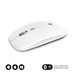 SUBBLIM Rat&Atilde;&sup3;n &Atilde;&ldquo;ptico Inal&Atilde;&iexcl;mbrico 2.4G y Bluetooth Dual Flat Mouse Recargable Blanco