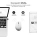 SUBBLIM RATON OPTICO DUAL COMFORT ERGO DUAL BATERIA BLANCO rat&Atilde;&sup3;n Universal mano derecha Bluetooth + USB Type-A &Atilde;&ldquo;ptico 2400 DPI