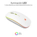 SUBBLIM Rat&Atilde;&sup3;n Inal&Atilde;&iexcl;mbrico Bluetooth + RF RGB LED Dual Flat Mouse White