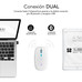 SUBBLIM Rat&Atilde;&sup3;n Inal&Atilde;&iexcl;mbrico Bluetooth + RF RGB LED Dual Flat Mouse White
