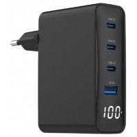 Gembird TA-UC-PDQC100LCD-01-BK cargador de dispositivo mÃ³vil PortÃ¡til, Smartphone Negro Corriente alterna Carga rÃ¡pida Interior