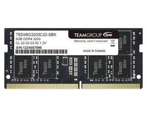 Team Group ELITE TED48G3200C22-S01 mÃ³dulo de memoria 8 GB 1 x 8 GB DDR4 3200 MHz