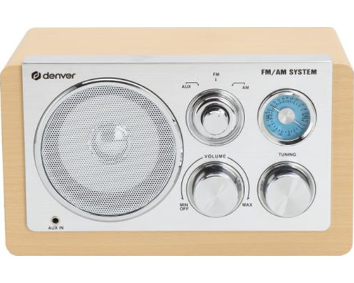 Denver TR-63LW radio Personal Analógica Bamboo, Plata Denver TR-63LW radio Personal Analógica Bamboo, Plata