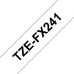 Brother Cinta TzeFX241 Texto Negro/Blanco 18mm Brother Cinta TzeFX241 Texto Negro/Blanco 18mm