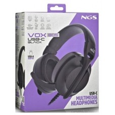 NGS Auriculares Cable USB-C Control Vol. Negro