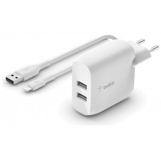 Cargador belkin wcd001vf1mwh 24w 2x usb