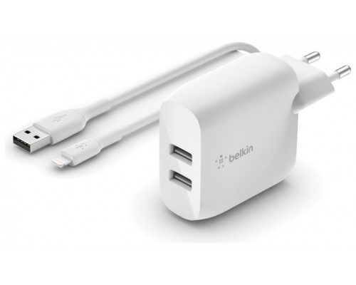 Cargador belkin wcd001vf1mwh 24w 2x usb