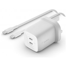 CARGADOR USB-C BELKIN 65W WCH013VF2MWH-B6 2xUSB-C GaN